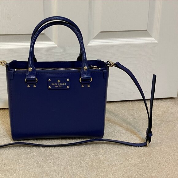 Kate Spade Blue Leather Handbag (Tote or Shoulder Bag) - Picture 4 of 14